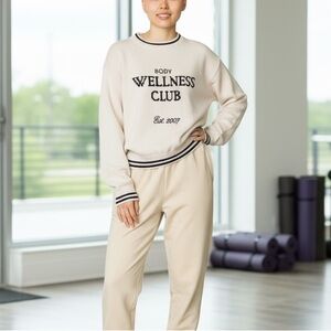 Body White Sweater with Navy Accents